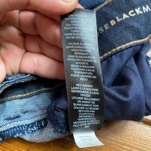 White House Black Market Jeans Women's Size 00 The Skimmer Ripped Dark Wash - Picture 6 of 11